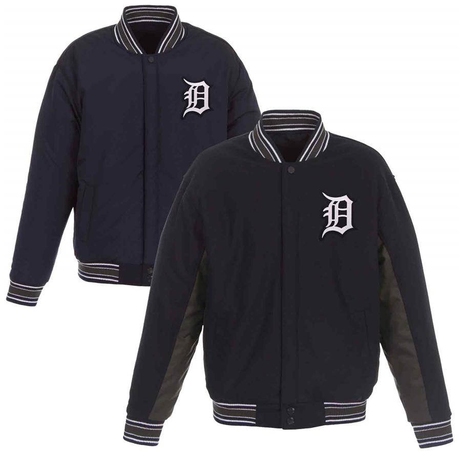 Detroit Tigers JH Design Wool Poly-Twill Accent Jacket - Navy