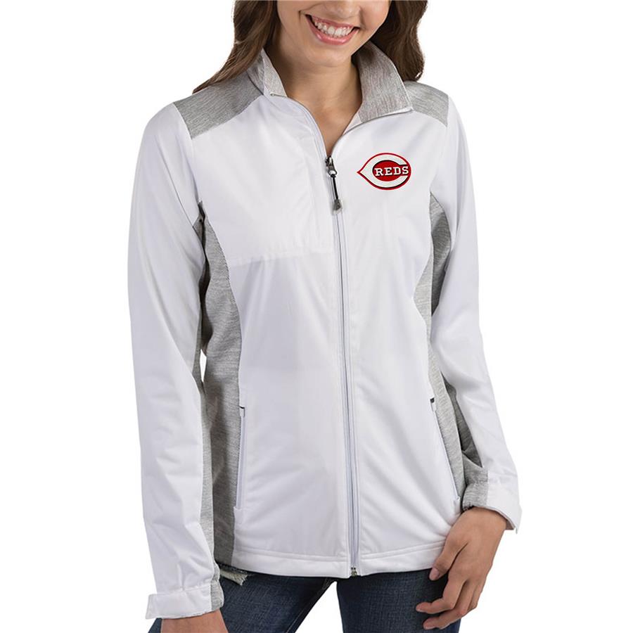 Cincinnati Reds Antigua Women's Revolve Full-Zip Jacket - White