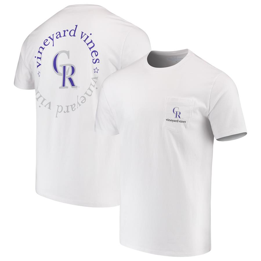 Colorado Rockies Vineyard Vines Circle Logo T-Shirt - White