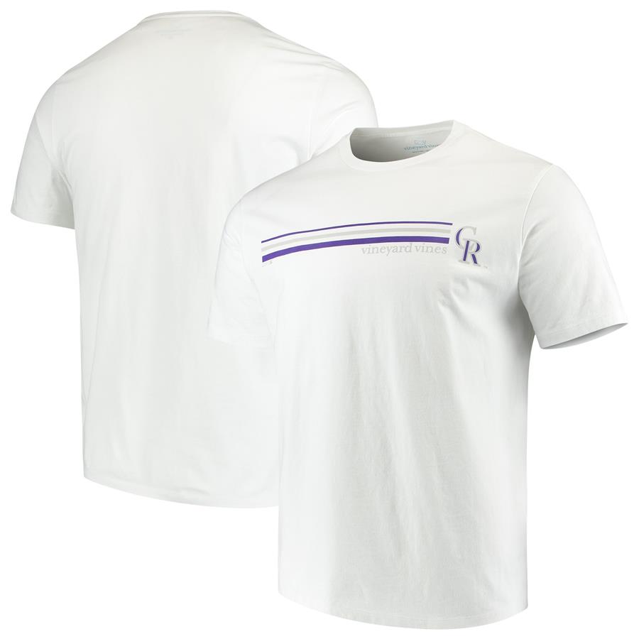 Colorado Rockies Vineyard Vines Three Stripe T-Shirt - White