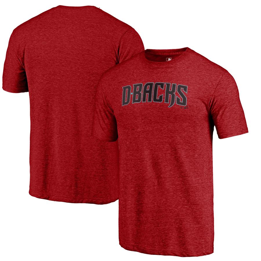 Arizona Diamondbacks Fanatics Branded Team Wordmark Tri-Blend T-Shirt - Red
