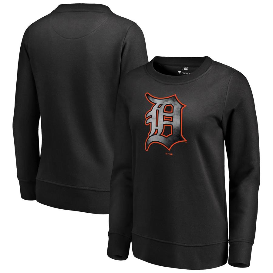 Detroit Tigers Fanatics Branded Women's Core Smoke Fleece Sweatshirt - Black