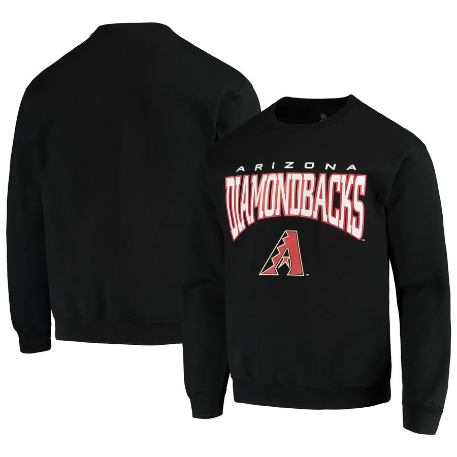 Arizona Diamondbacks Stitches Pullover Crew Sweatshirt - Black