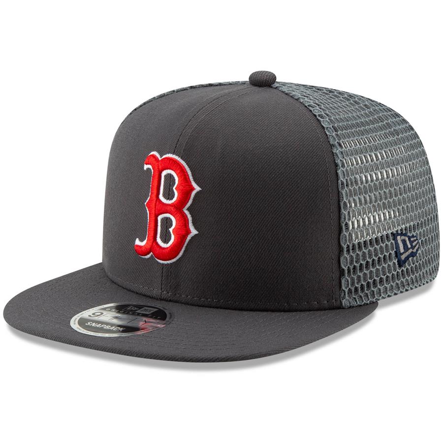 Boston Red Sox New Era Mesh Fresh 9FIFTY Adjustable Snapback Hat - Graphite