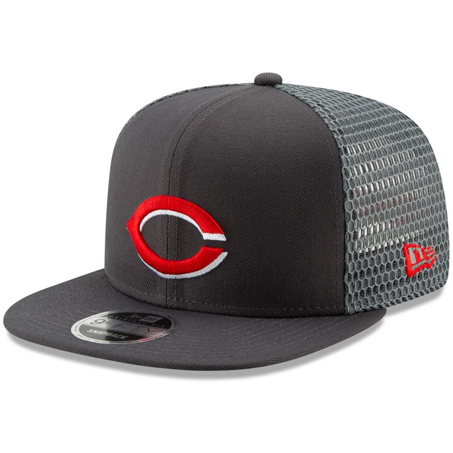 Cincinnati Reds New Era Mesh Fresh 9FIFTY Adjustable Snapback Hat - Graphite