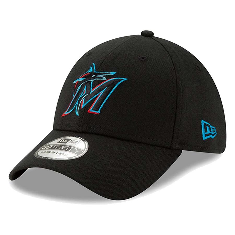 Miami Marlins New Era 2019 Team Classic 39THIRTY Flex Hat - Black