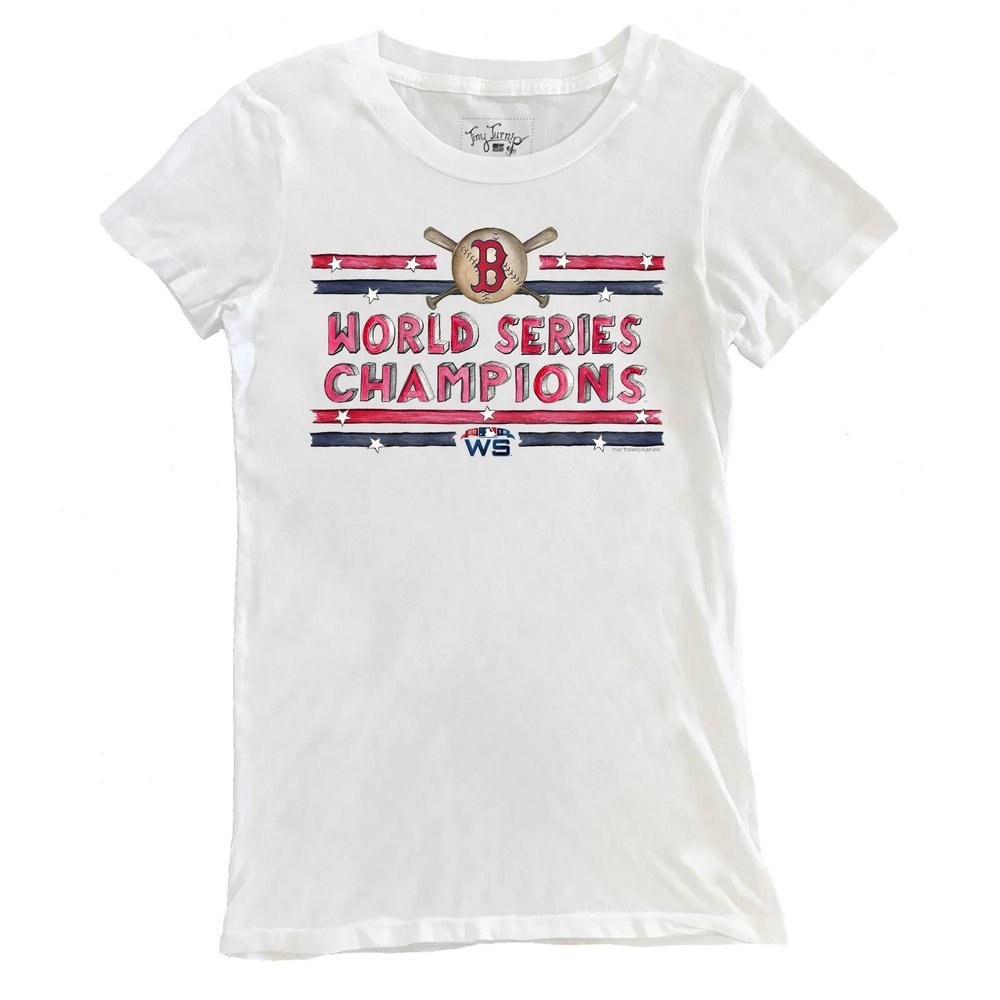 Boston Red Sox Tiny Turnip Women's 2018 World Series Champions Stars & Stripes T-Shirt - White