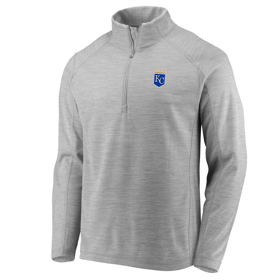 Kansas City Royals Vineyard Vines Performance Sankaty Half-Zip Pullover Jacket - Heathered Gray