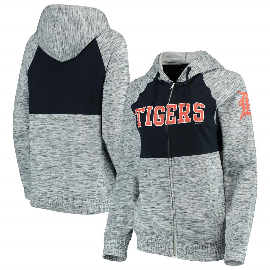 Detroit Tigers New Era Women's Space Dye Pullover Hoodie - Navy