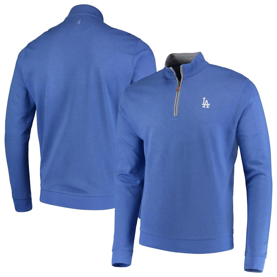 Los Angeles Dodgers johnnie-O Sully Tri-Blend Quarter-Zip Pullover Jacket - Royal