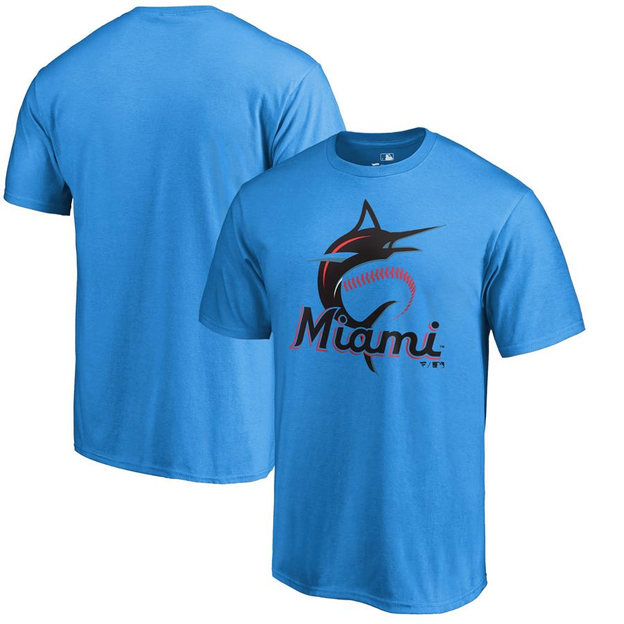 Miami Marlins Fanatics Branded Primary Logo T-Shirt - Blue