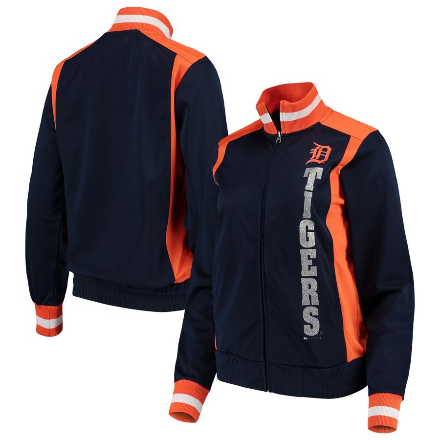 Detroit Tigers G-III 4Her by Carl Banks Women's On Deck Full-Zip Track Jacket - Navy