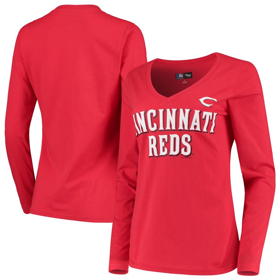 Cincinnati Reds G-III 4Her by Carl Banks Women's Post Season Long Sleeve T-Shirt - Red