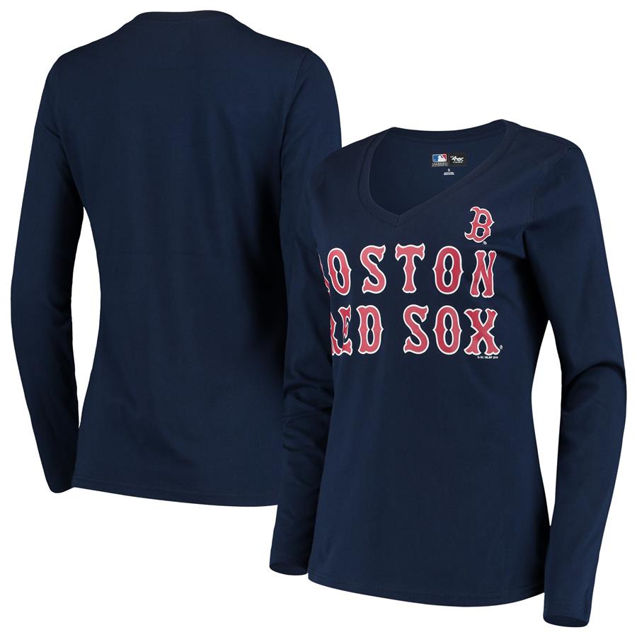Boston Red Sox G-III 4Her by Carl Banks Women's Post Season Long Sleeve T-Shirt - Navy