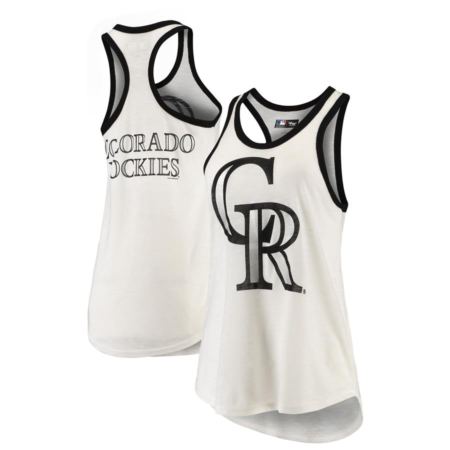 Colorado Rockies G-III 4Her by Carl Banks Women's Tater Racerback Tank Top - White