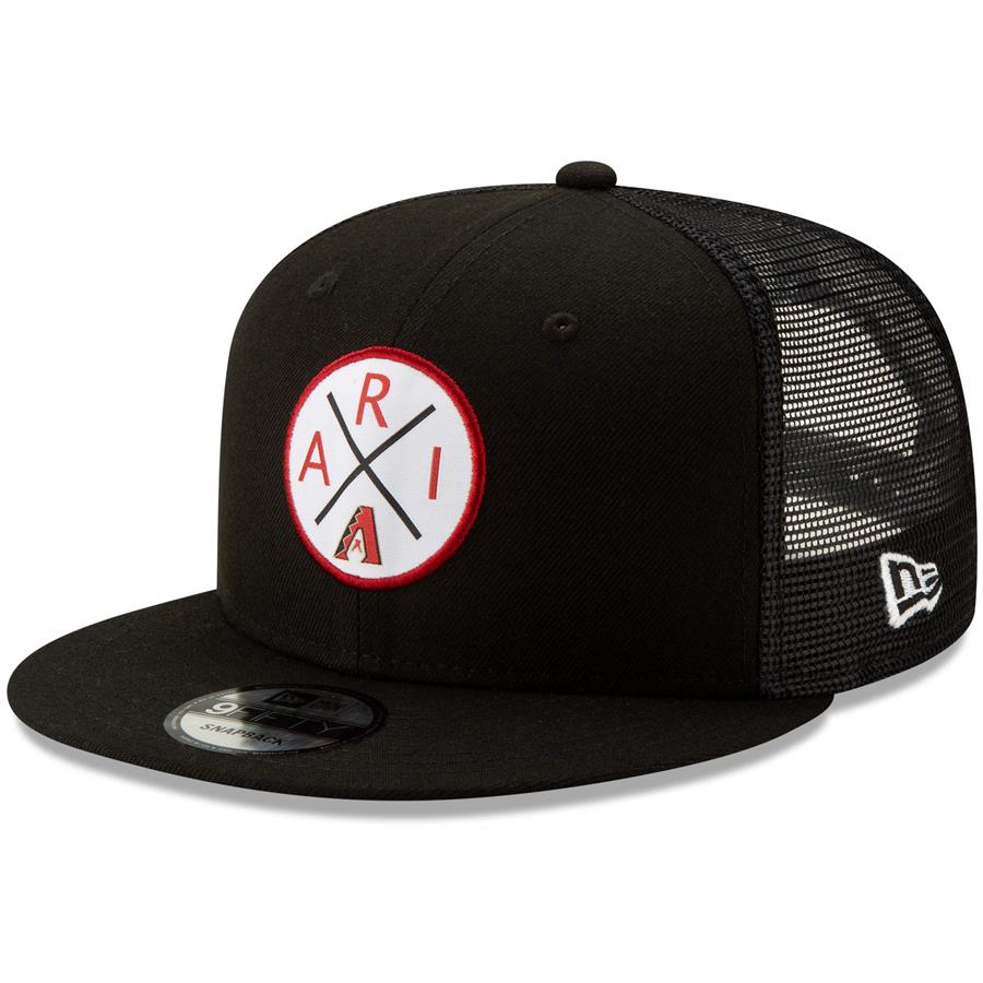 Arizona Diamondbacks New Era Vert Trucker 9FIFTY Adjustable Snapback Hat - Black