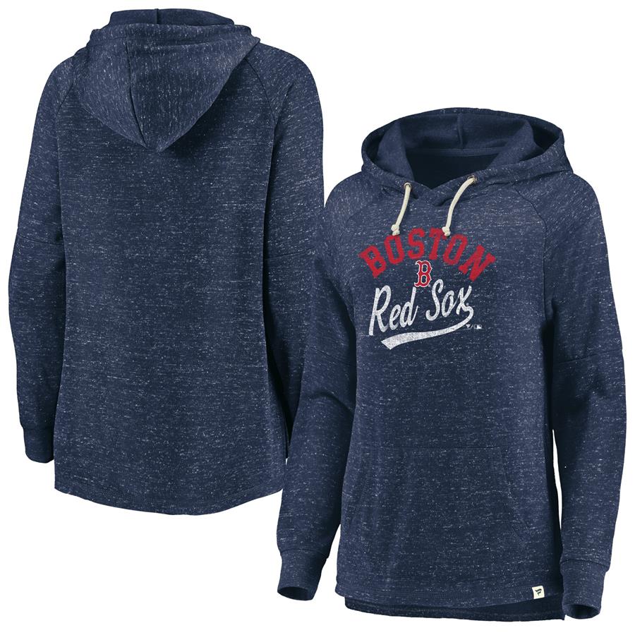 Boston Red Sox Fanatics Branded Women's Faded Script Raglan Pullover Hoodie - Navy