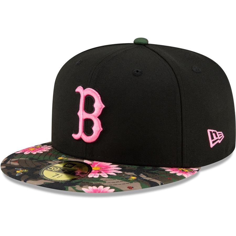 Boston Red Sox New Era Floral Morning 59FIFTY Fitted Hat - Black