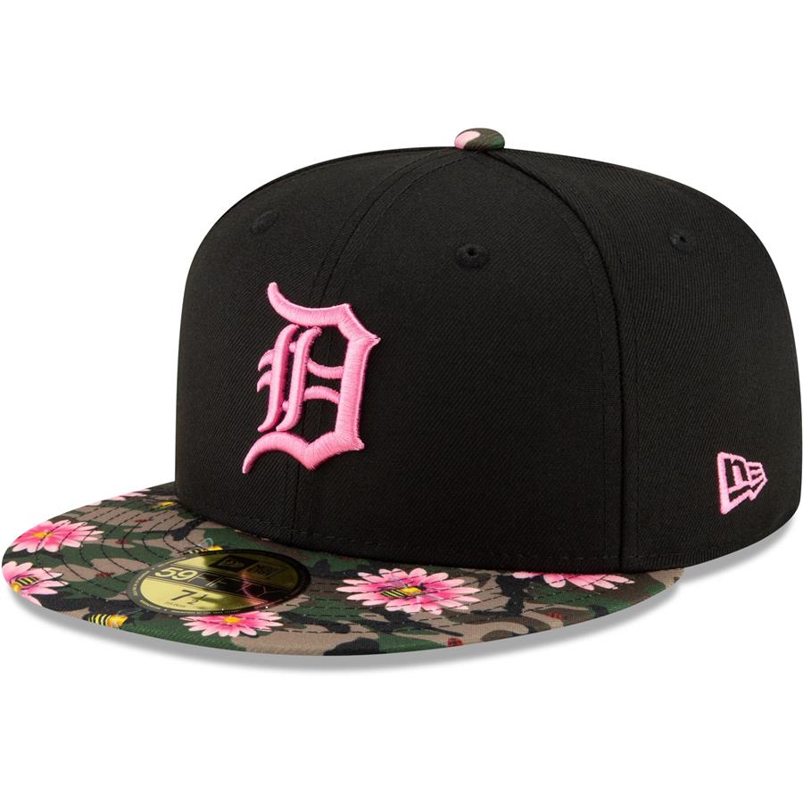 Detroit Tigers New Era Floral Morning 59FIFTY Fitted Hat - Black