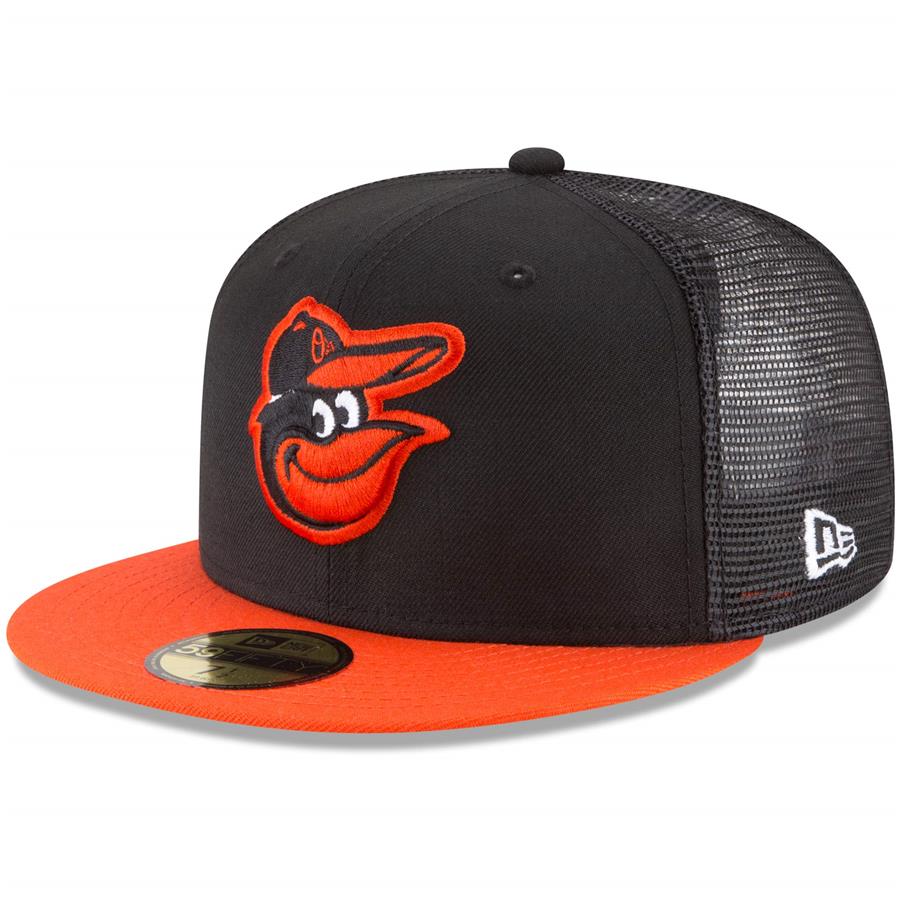 Baltimore Orioles New Era On-Field Replica Mesh Back 59FIFTY Fitted Hat - Black