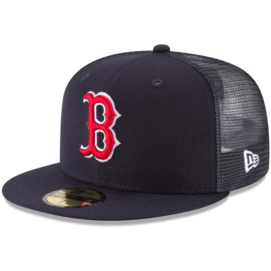 Boston Red Sox New Era On-Field Replica Mesh Back 59FIFTY Fitted Hat - Navy