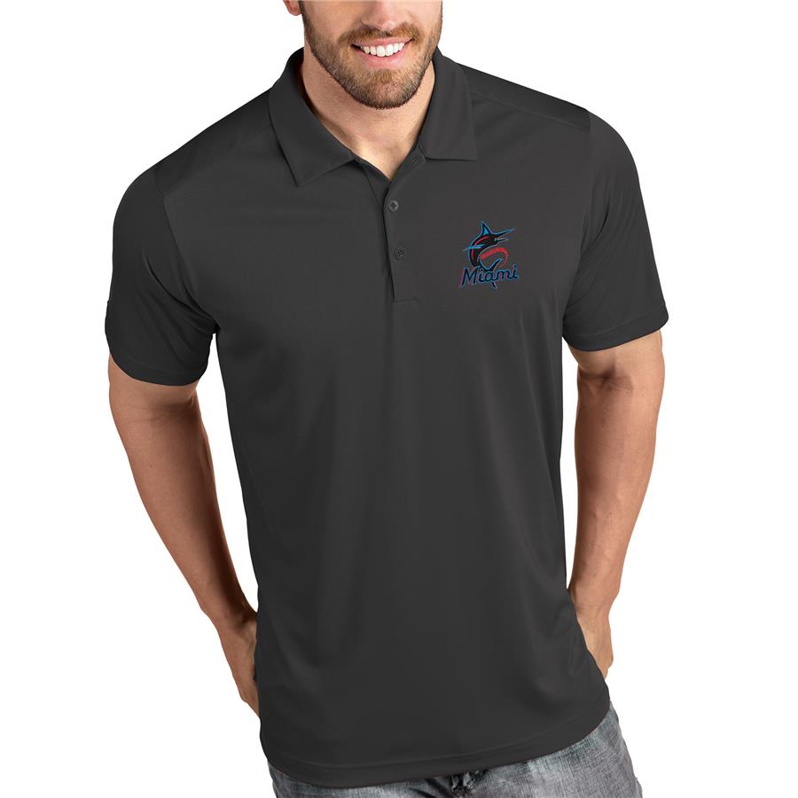 Miami Marlins Antigua Tribute Polo - Gray