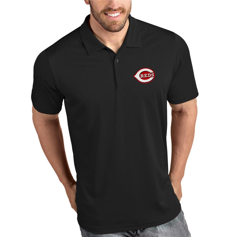 Cincinnati Reds Antigua Tribute Polo - Black