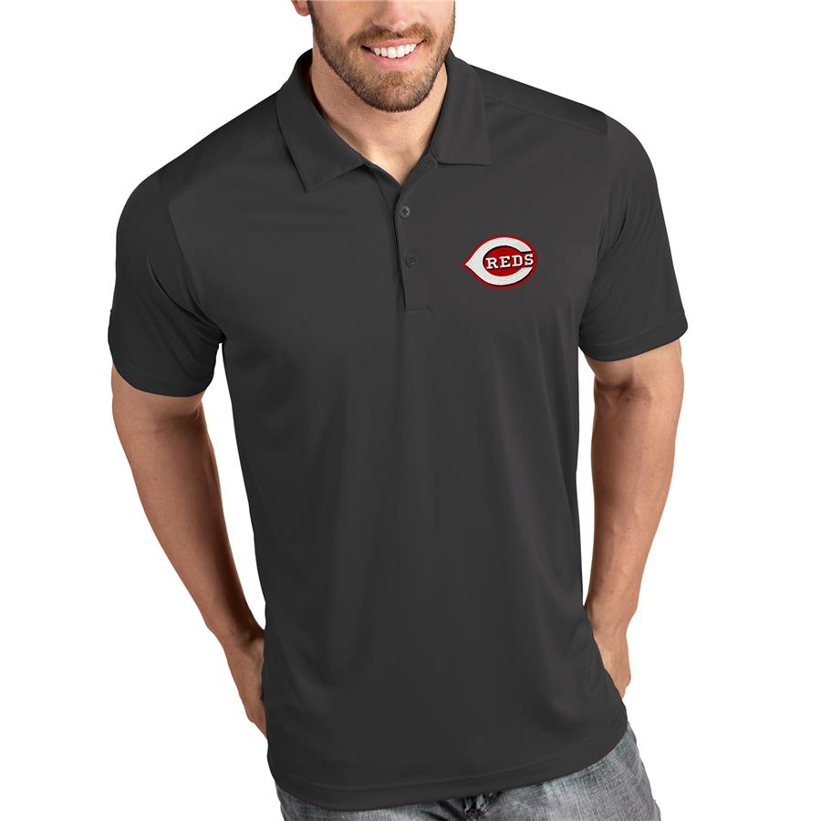 Cincinnati Reds Antigua Tribute Polo - Gray