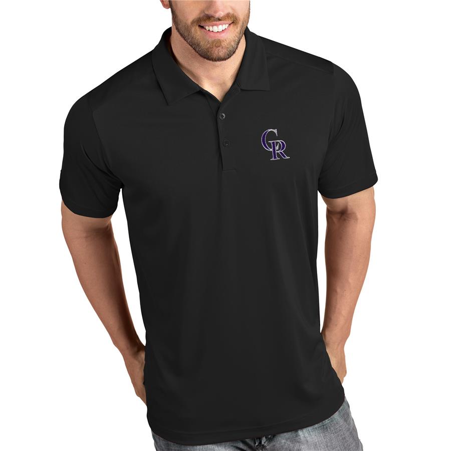 Colorado Rockies Antigua Tribute Polo - Black