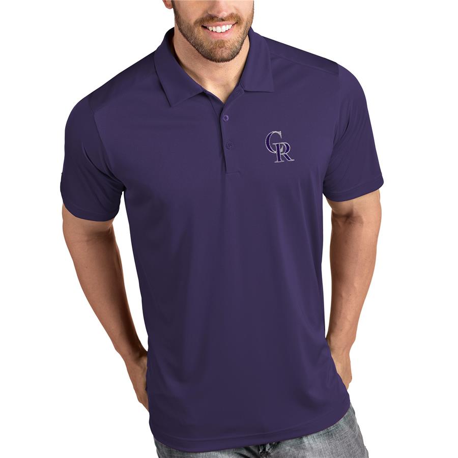 Colorado Rockies Antigua Tribute Polo - Purple