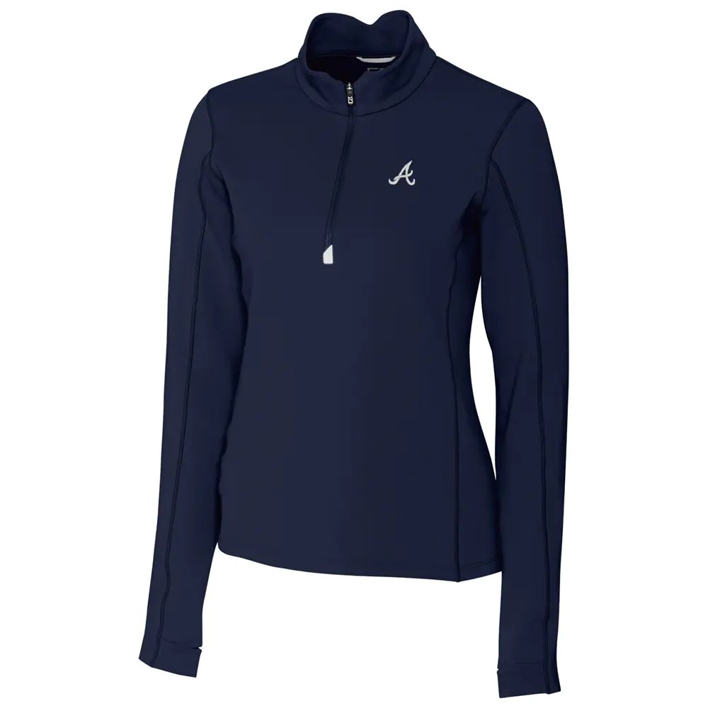 Atlanta Braves Cutter & Buck Women's Traverse Half-Zip Pullover Jacket - Navy