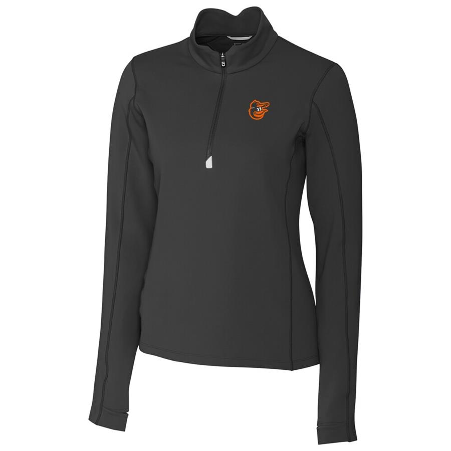 Baltimore Orioles Cutter & Buck Women's Traverse Half-Zip Pullover Jacket - Black