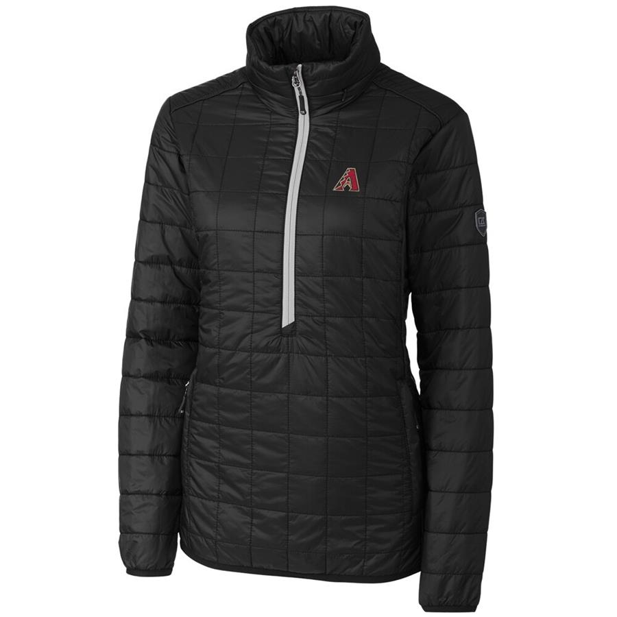Arizona Diamondbacks Cutter & Buck Women's Rainier Half-Zip Popover Jacket - Black