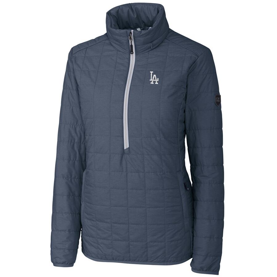Los Angeles Dodgers Cutter & Buck Women's Rainier Half-Zip Popover Jacket - Charcoal