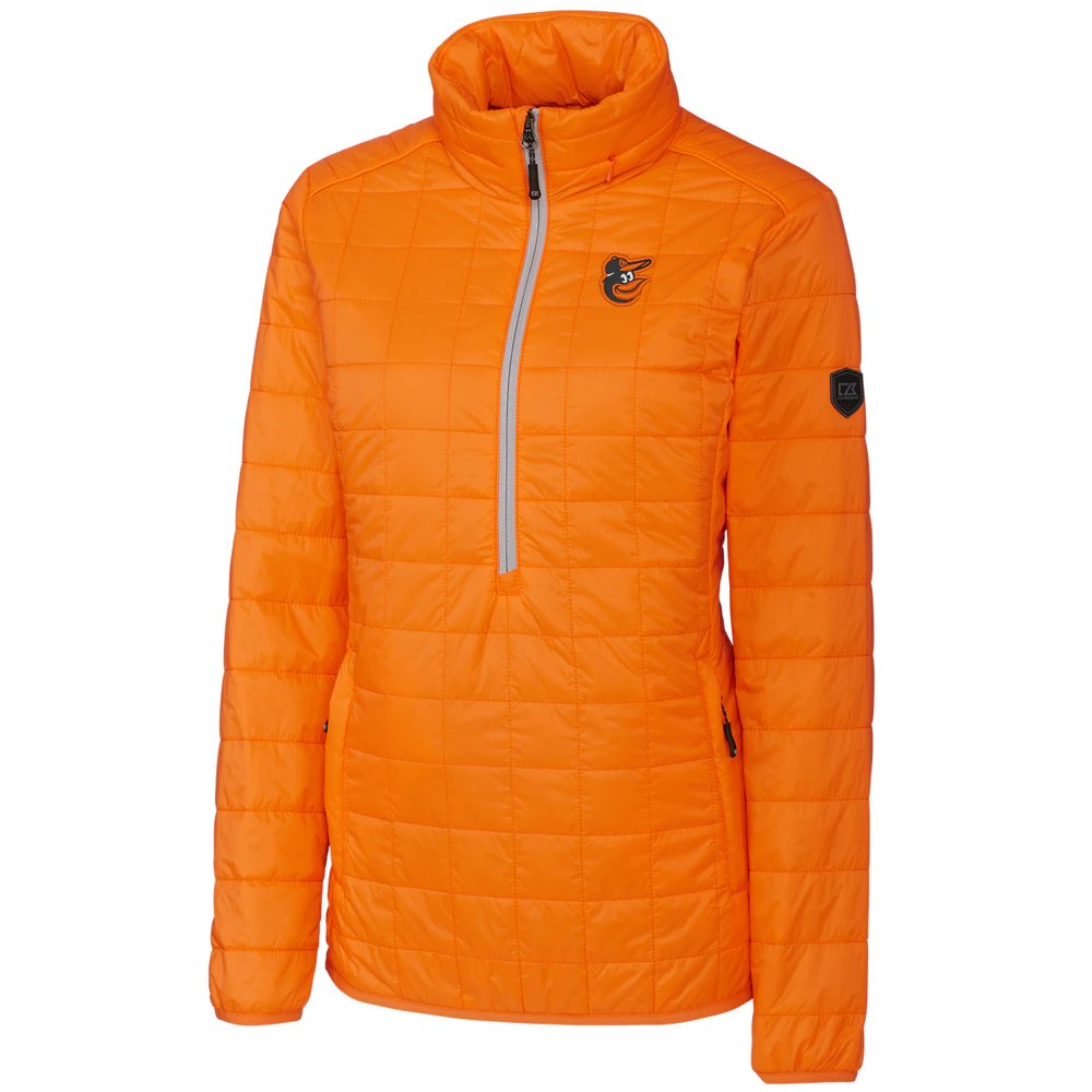 Baltimore Orioles Cutter & Buck Women's Rainier Half-Zip Popover Jacket - Orange
