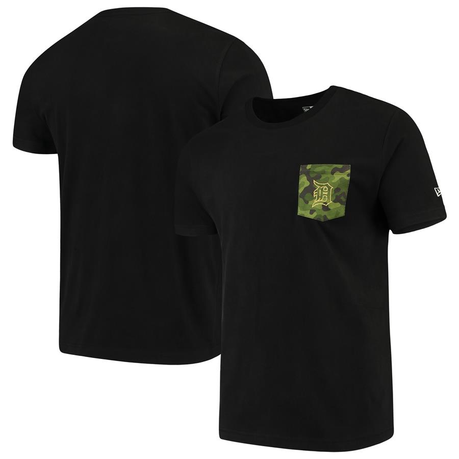 Detroit Tigers New Era Armed Special Forces Camo Pocket T-Shirt - Black