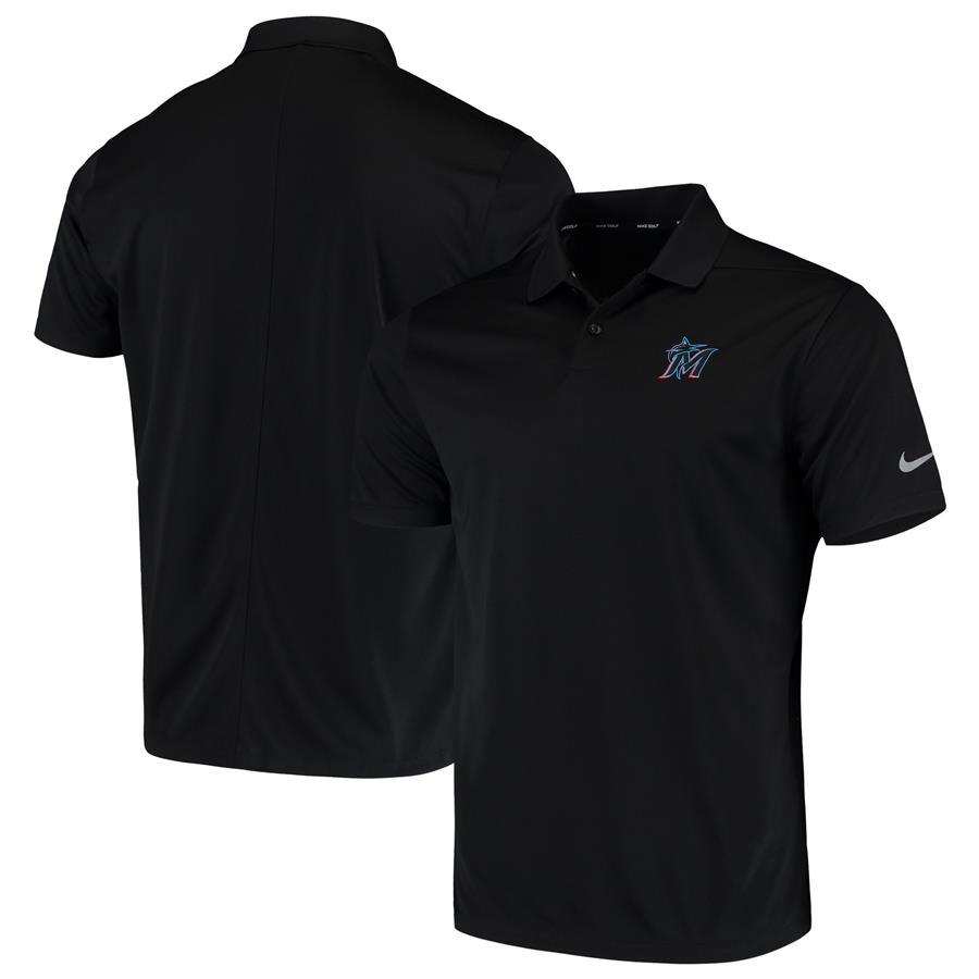 Miami Marlins Nike Golf Team Solid Victory Performance Polo - Black