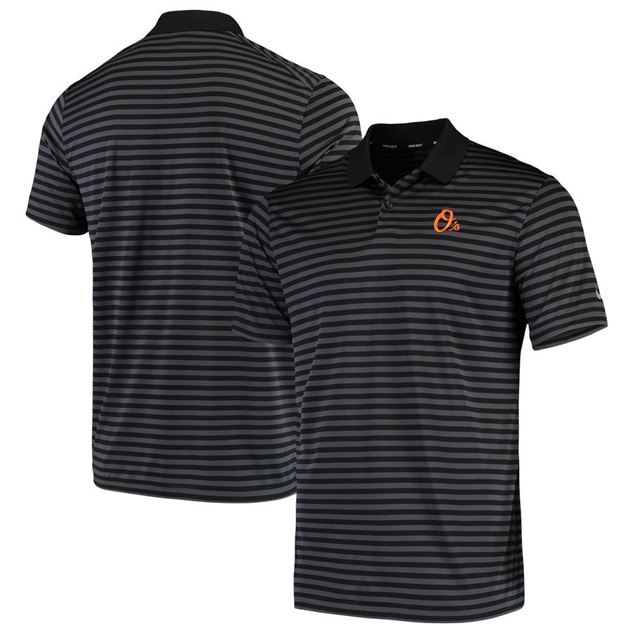 Baltimore Orioles Nike Golf Stripe Victory Performance Polo - Black