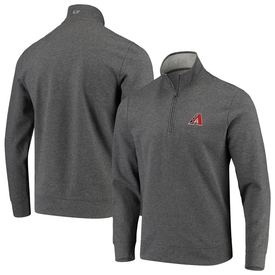 Arizona Diamondbacks Vineyard Vines Saltwater Half-Zip Tri-Blend Pullover Jacket - Charcoal