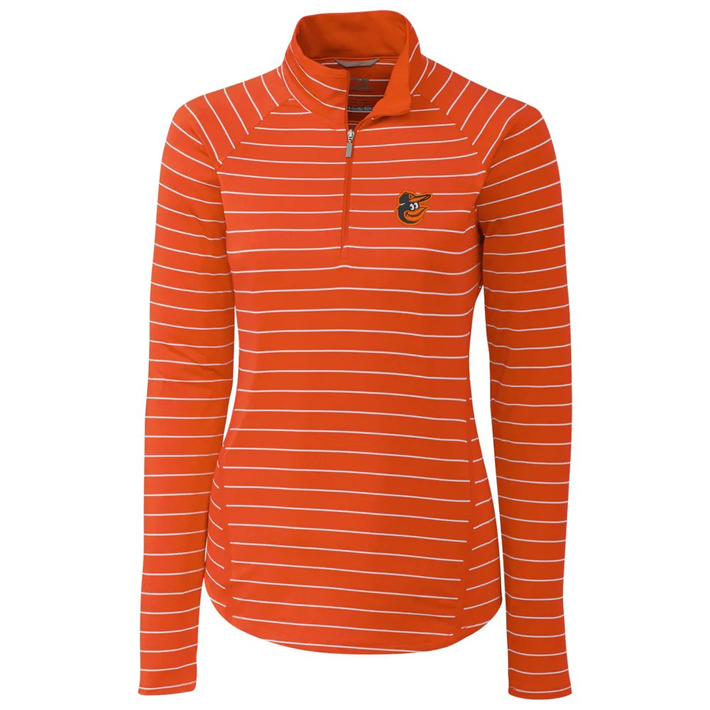 Baltimore Orioles Cutter & Buck Women's Long Sleeve Evie Half-Zip Pullover Jacket - Orange