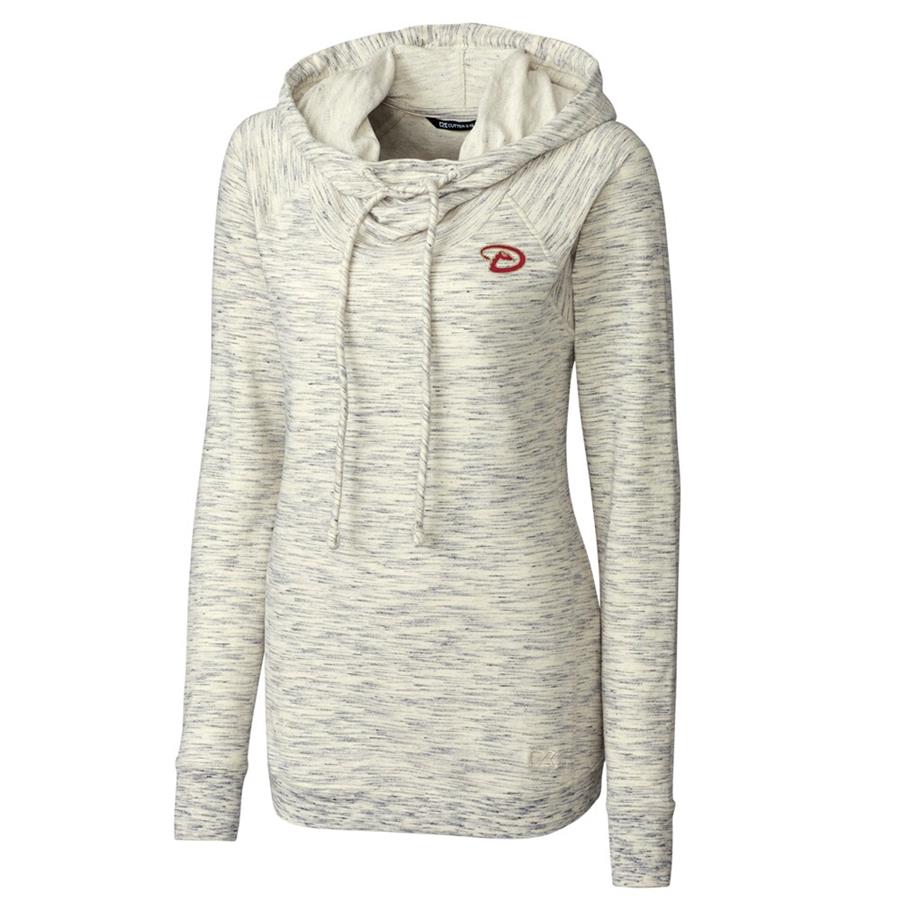 Arizona Diamondbacks Cutter & Buck Women's Long Sleeve Tie Breaker Pullover Hoodie - White