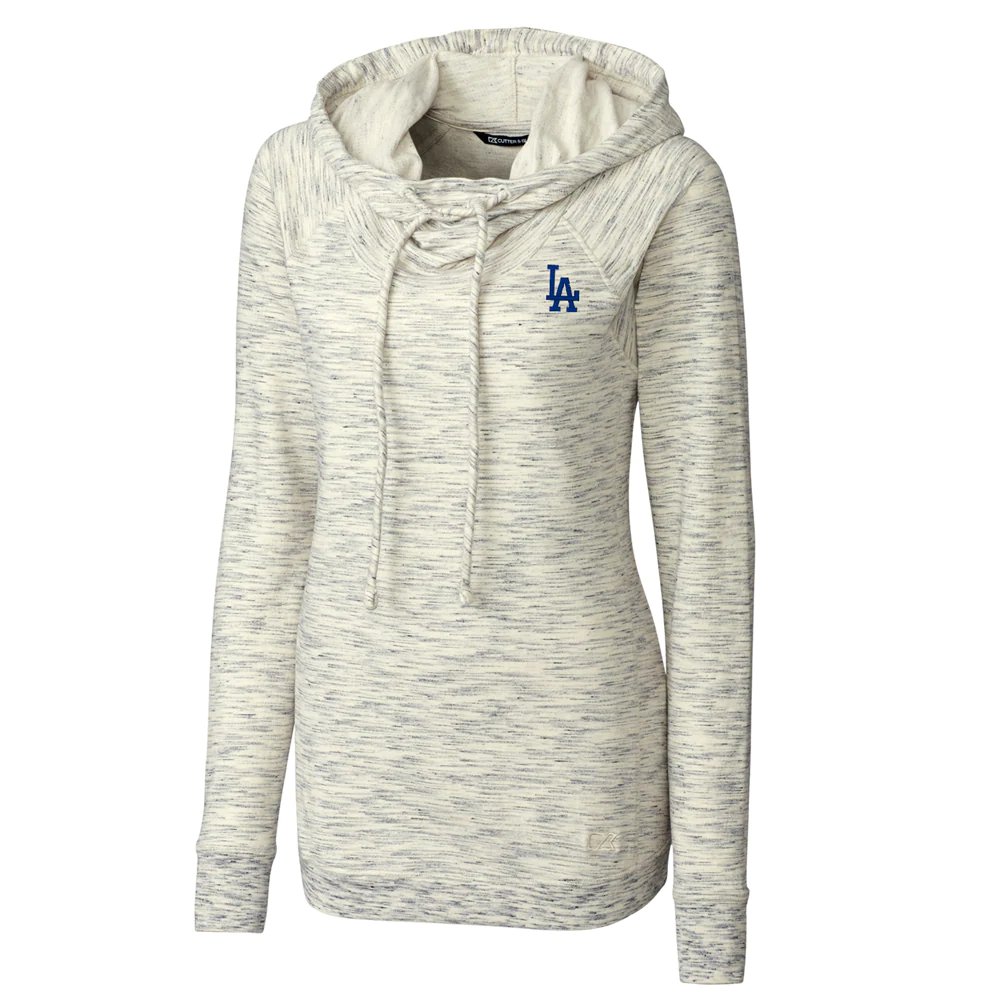 Los Angeles Dodgers Cutter & Buck Women's Long Sleeve Tie Breaker Pullover Hoodie - White