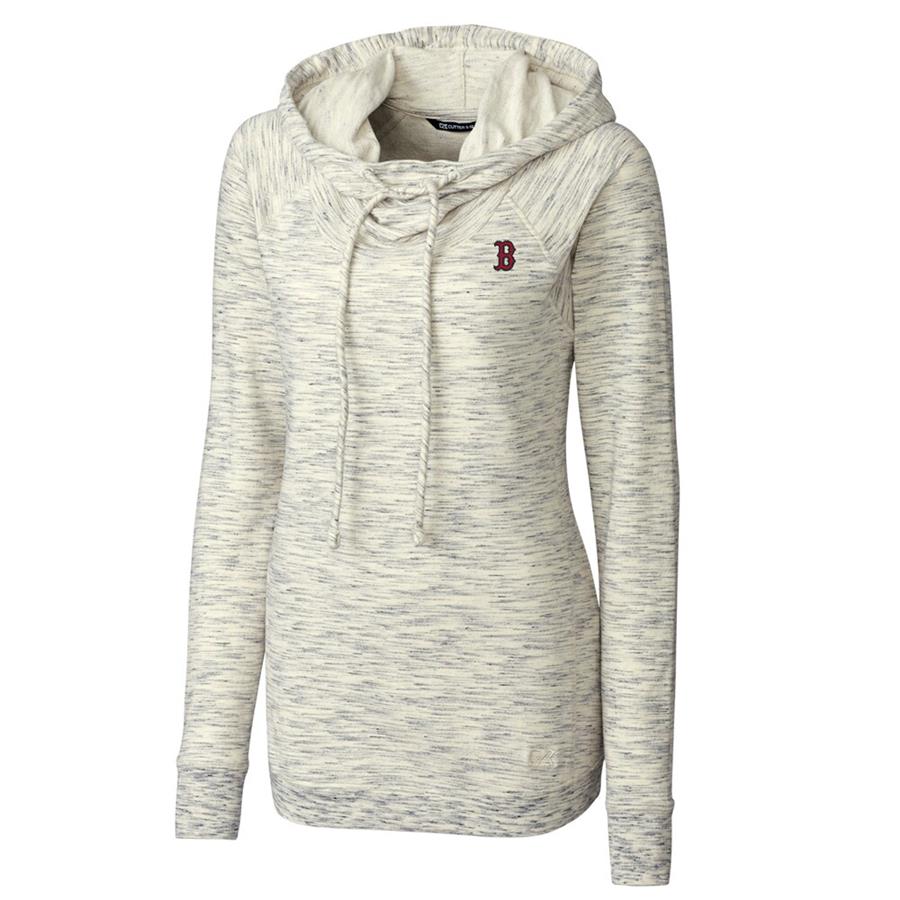 Boston Red Sox Cutter & Buck Women's Long Sleeve Tie Breaker Pullover Hoodie - White