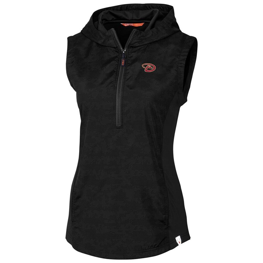 Arizona Diamondbacks Cutter & Buck Women's Swish Printed Sport Half-Zip Vest - Black