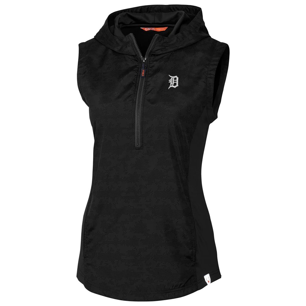 Detroit Tigers Cutter & Buck Women's Swish Printed Sport Half-Zip Vest - Black