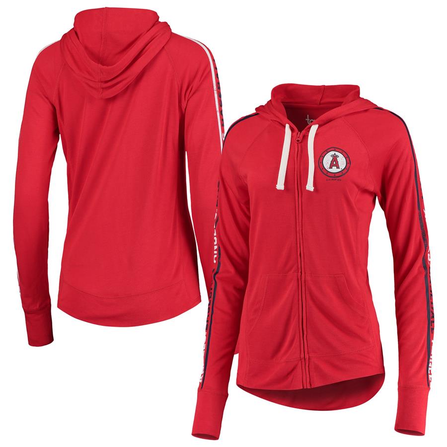Los Angeles Angels Touch by Alyssa Milano Women's Preseason Full-Zip Hoodie - Red