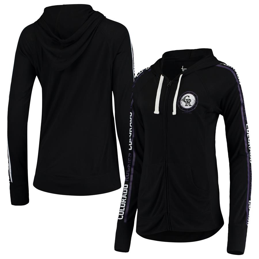 Colorado Rockies Touch by Alyssa Milano Women's Preseason Full-Zip Hoodie - Black