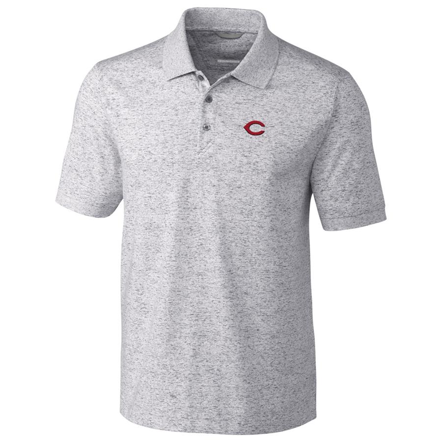 Cincinnati Reds Cutter & Buck Advantage Polo Space Dye - Gray