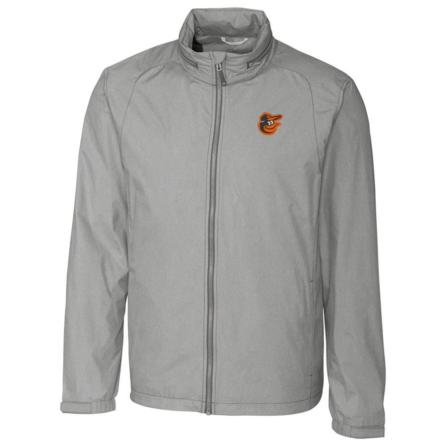 Baltimore Orioles Cutter & Buck Panoramic Packable Full-Zip Jacket - Heather Gray