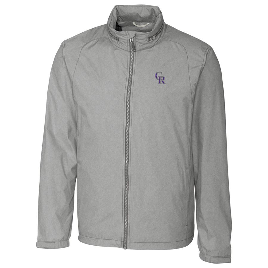 Colorado Rockies Cutter & Buck Panoramic Packable Full-Zip Jacket - Heather Gray